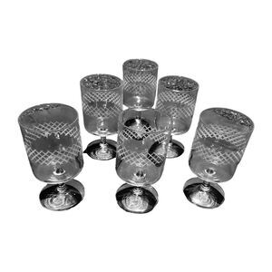 VTG Set of 6 Crystal Water Goblet Glasses by Sasaki